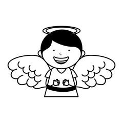little boy angel character vector illustration design