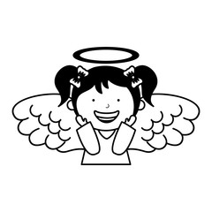 little girl angel character vector illustration design