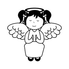 little girl angel character vector illustration design