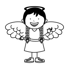 little girl angel character vector illustration design