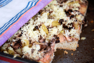 home-made pizza on the table