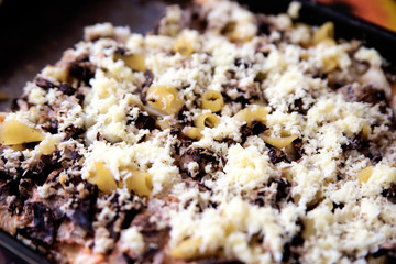 home-made pizza on the table