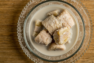 Banana in coconut milk, Thai dessert