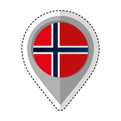 pin location norway flag icon vector illustration design