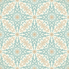 Vector seamless gold pattern with art ornament. Vintage elements for design in Victorian style