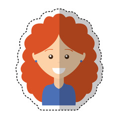 young woman avatar character vector illustration design
