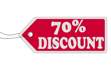 50% discount red  price tag