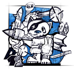 Сomics illustration animal story