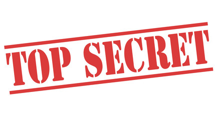 Rubber stamp with text top secret inside