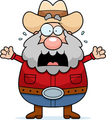 Cartoon Prospector Panicking