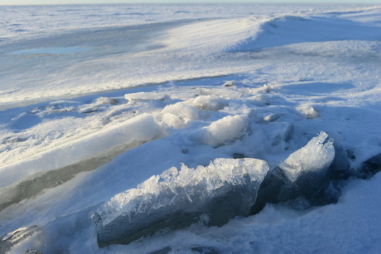 Ice Gulf of Finland boundless expanse of ice desert