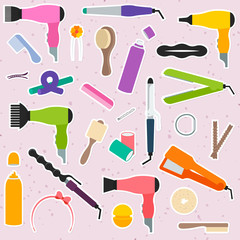 Colorful hair styling accessories set