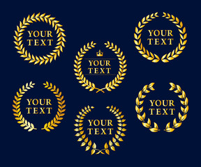 Premium Quality Labels, Golden Laurel Wreaths, Best offer Premium Vector Eps 10