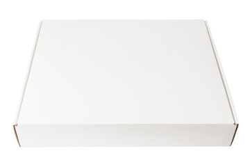 White cardboard box isolated on white background