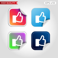 Obraz premium Colored icon or button of ok symbol with background