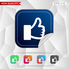 Colored icon or button of ok symbol with background