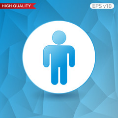 Colored icon or button of men symbol with background