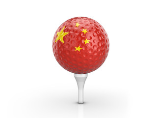 Golf ball China flag