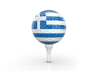 Golf ball Greece flag
