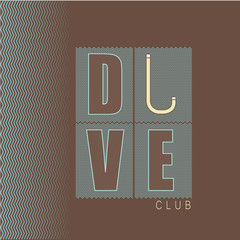 Vector illustration with phrase "Dive".