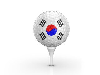 Golf ball South Korea flag