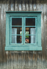 Naklejka na ściany i meble Wooden old window