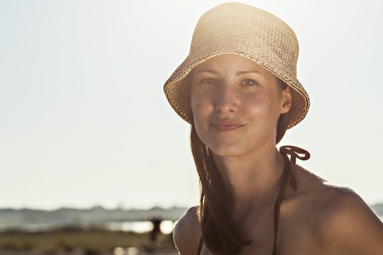 Croatia, Dalmatia, Young Woman On Beach, Portrait