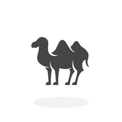 Bactrian camel Icon. Vector logo on white background