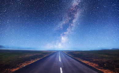 Naklejka premium Fantastic starry sky and the milky way.
