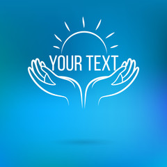 Logo with hands and sun