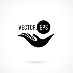 Logo with hand holding circle