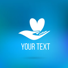 Logo with hands and heart