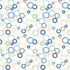  Seamless abstract pattern of combining elements of rings in different colors.