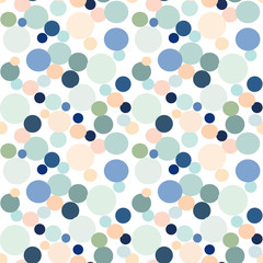 Fototapeta na wymiar Seamless pattern of association of the group of multi-colored circles of various sizes.