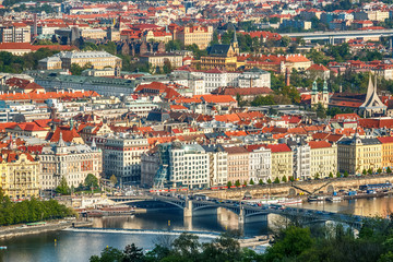 Fototapeta na wymiar Red roofs in Prague, Czech Republic