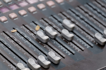 Fototapeta premium Sound music mixer / View of sound music mixer.