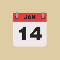 calendar flipping date time day month January simple flat vector illustration application app logo icon