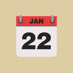calendar flipping date time day month January simple flat vector illustration application app logo icon
