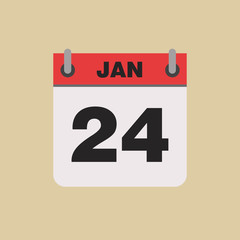 calendar flipping date time day month January simple flat vector illustration application app logo icon