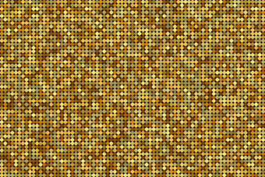 Vector golden pattern made of glitter dots with randomized opacity. Vector.