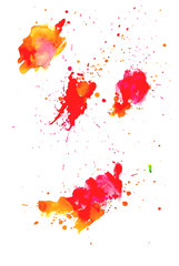 Set of Colorful abstract watercolor texture stain with splashes and spatters. Modern creative watercolor background for trendy design.