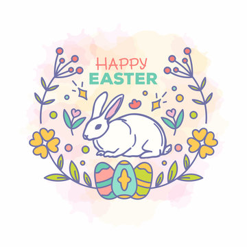 Happy easter card design