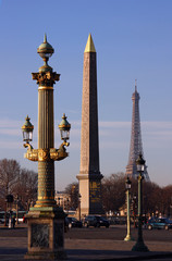 Fototapeta na wymiar L'obélisque place de la Concorde à Paris, France