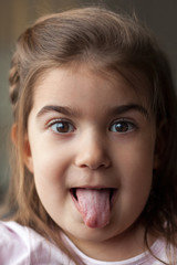 girl with a tongue out