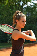 Young woman playing tennis, tennis player