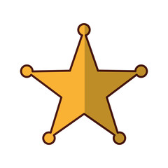 sherif star medal icon vector illustration design