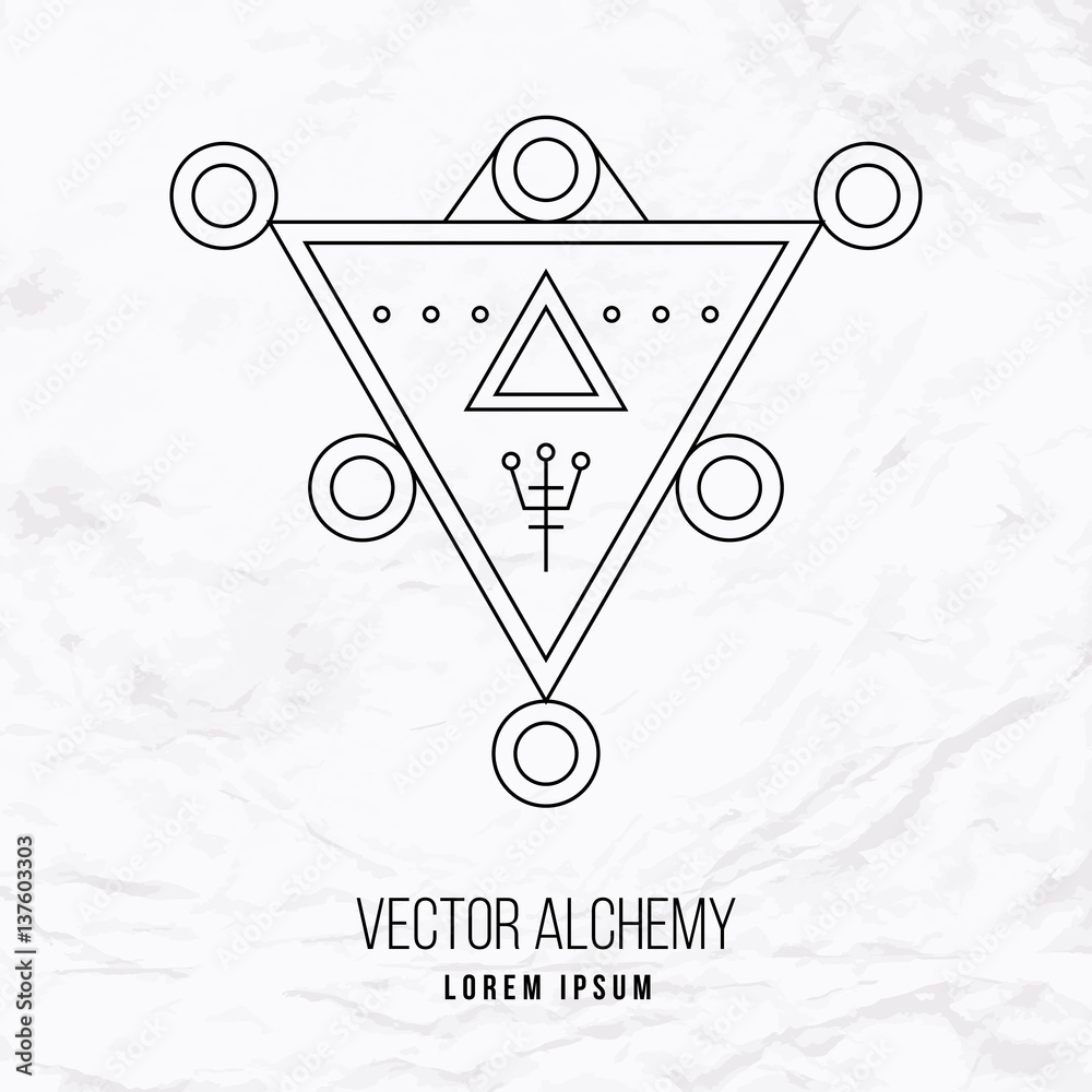 Wall mural Vector geometric alchemy symbol