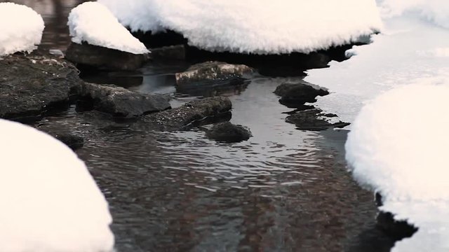 river flows under ice