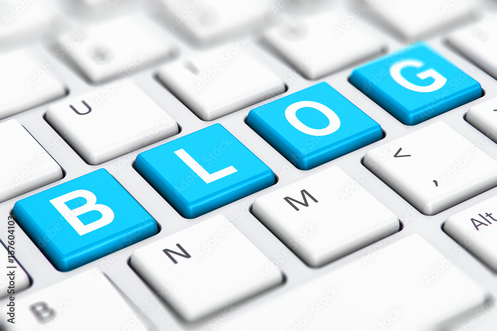 Poster Blog text word on computer keyboard keys