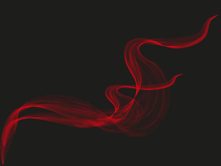 Abstract vector black background with red smoke
